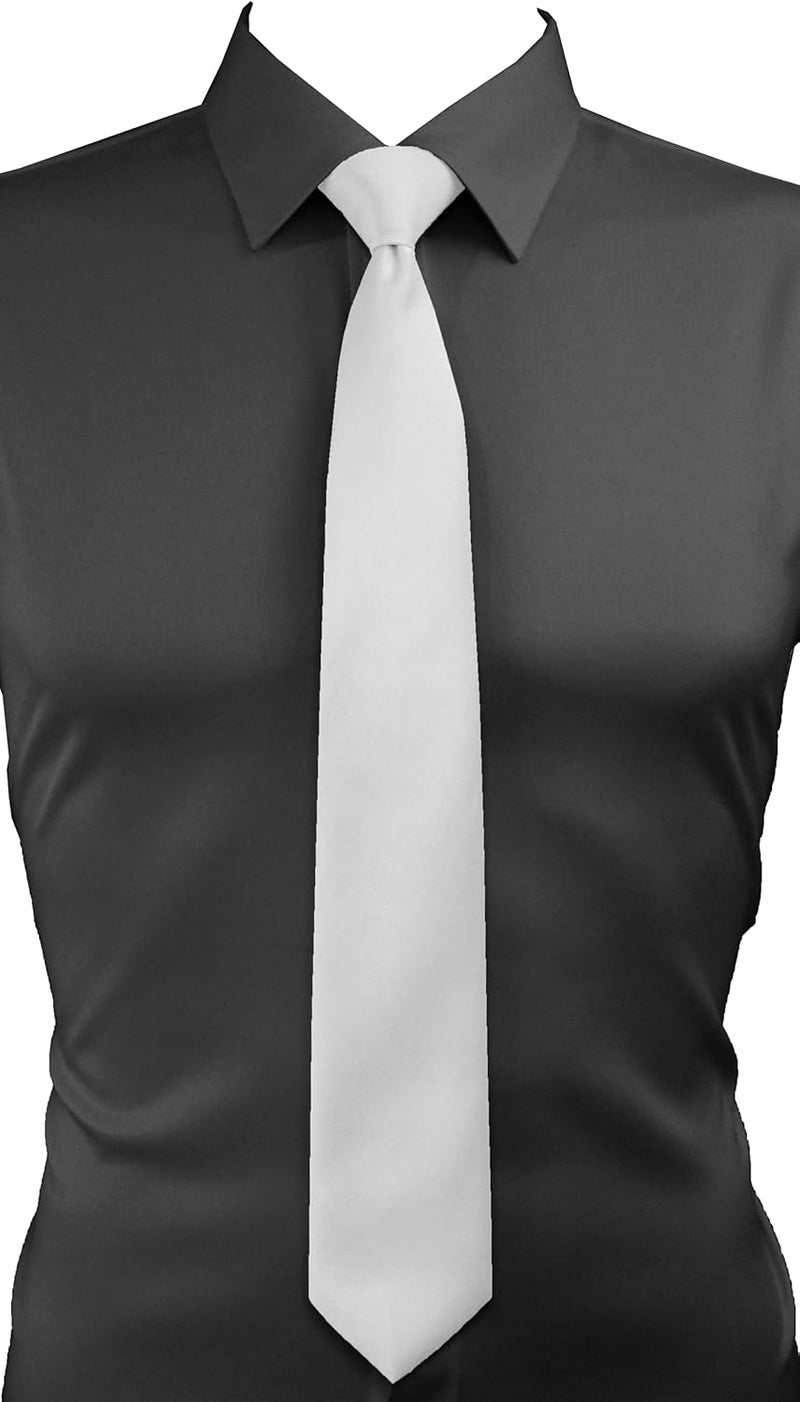 Trilece Ties for Men - Mens Solid Color Formal Necktie and Pocket Square Sets - Image 1